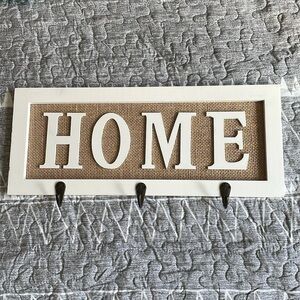 Home White Wood Key Wall Hanger